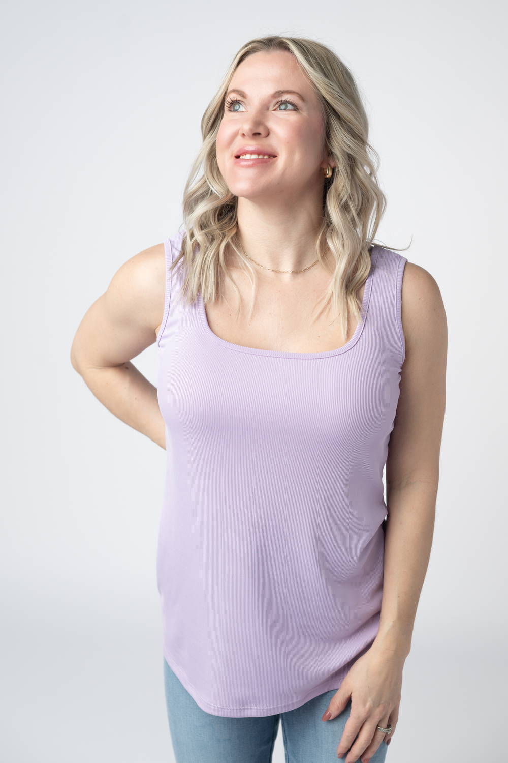 Rachel Ribbed Tank - Lavender