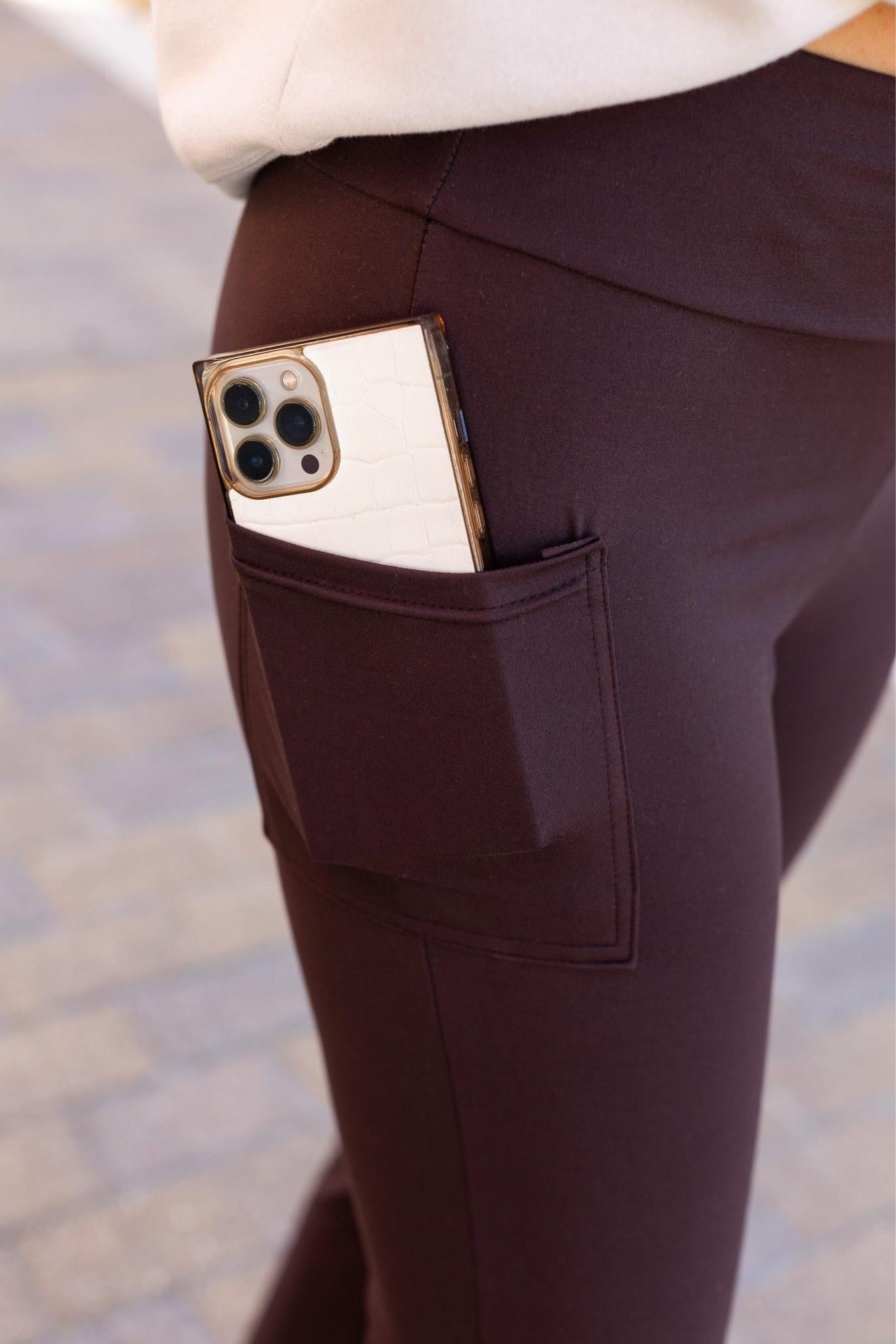Rhea Bootcut Leggings - Chocolate