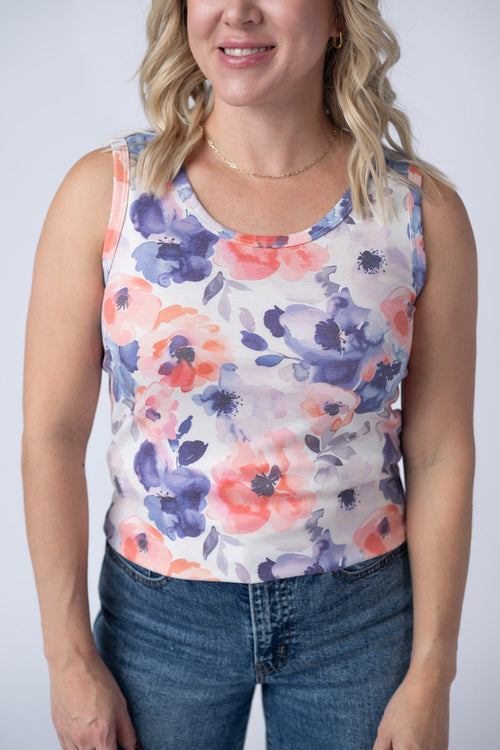 Ava Tank - Watercolor Floral