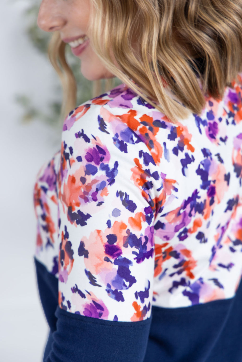 Natalie Pullover - Purple Abstract