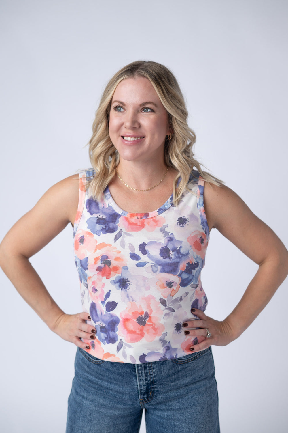 Ava Tank - Watercolor Floral