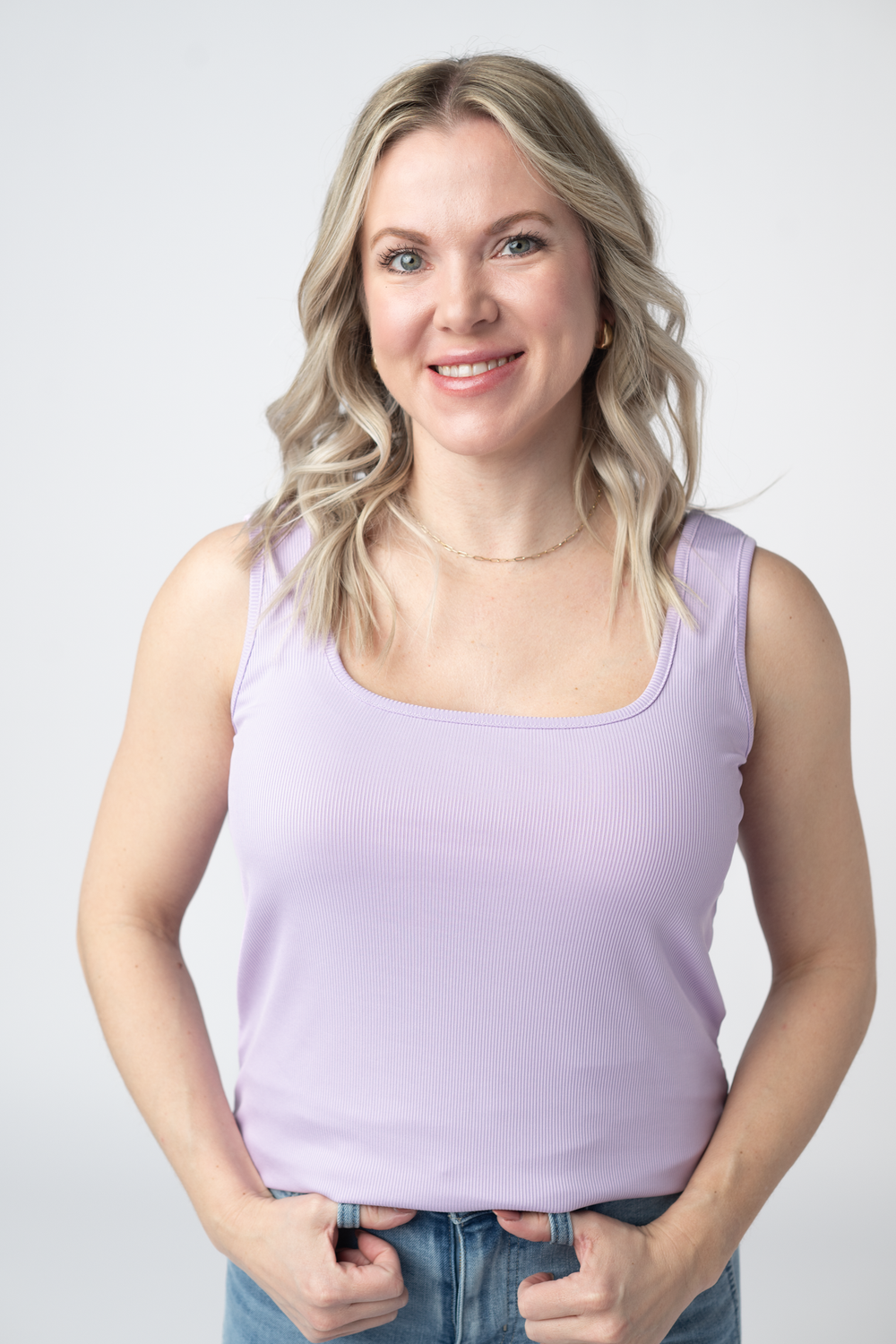 Rachel Ribbed Tank - Lavender