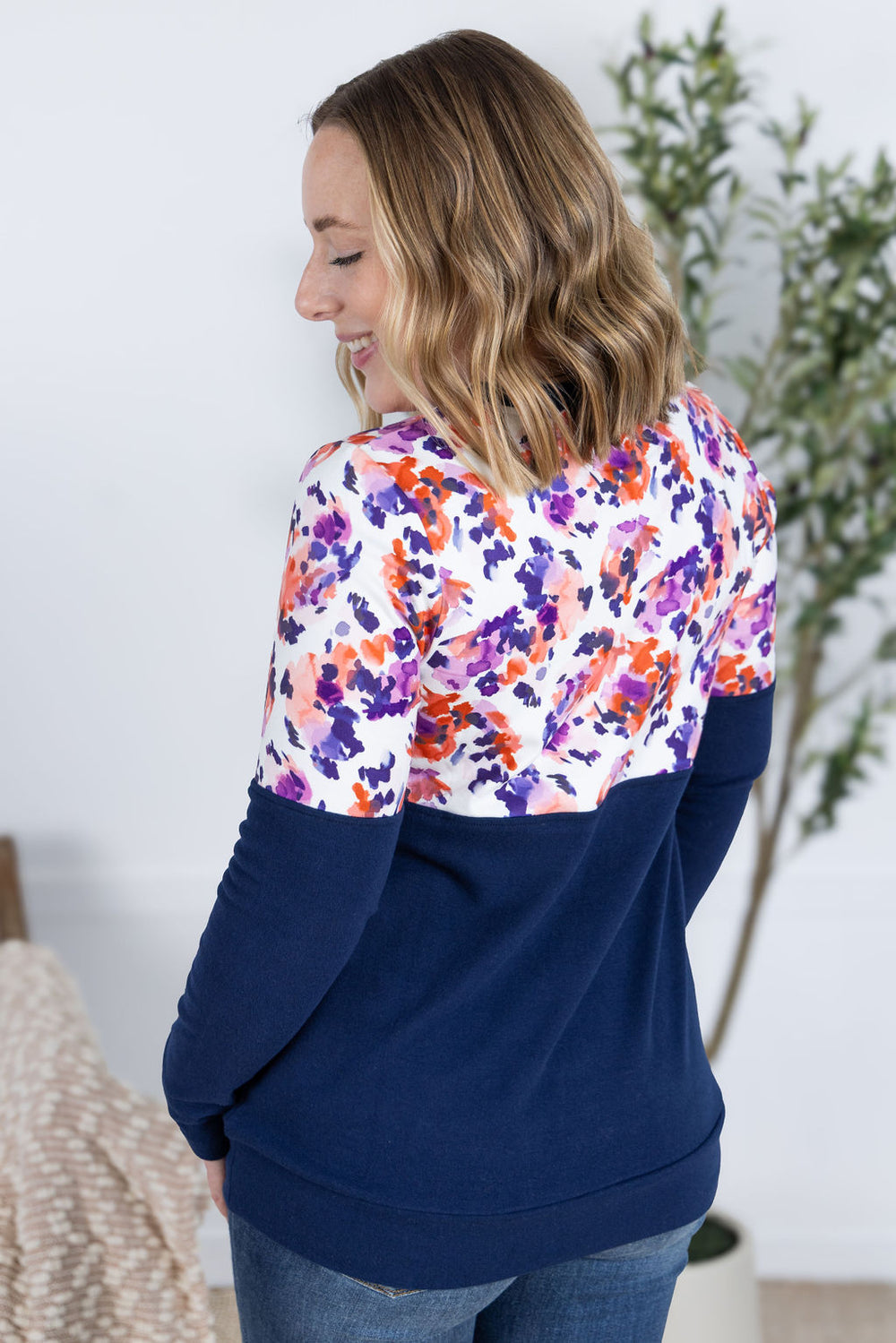 Natalie Pullover - Purple Abstract