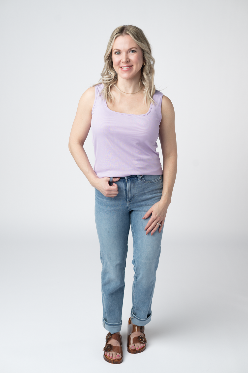 Rachel Ribbed Tank - Lavender